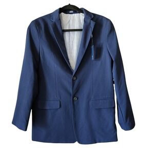 Izod Boy's Blazer Size 18 H Husky Navy Blue School Concert Formal Wedding NWT